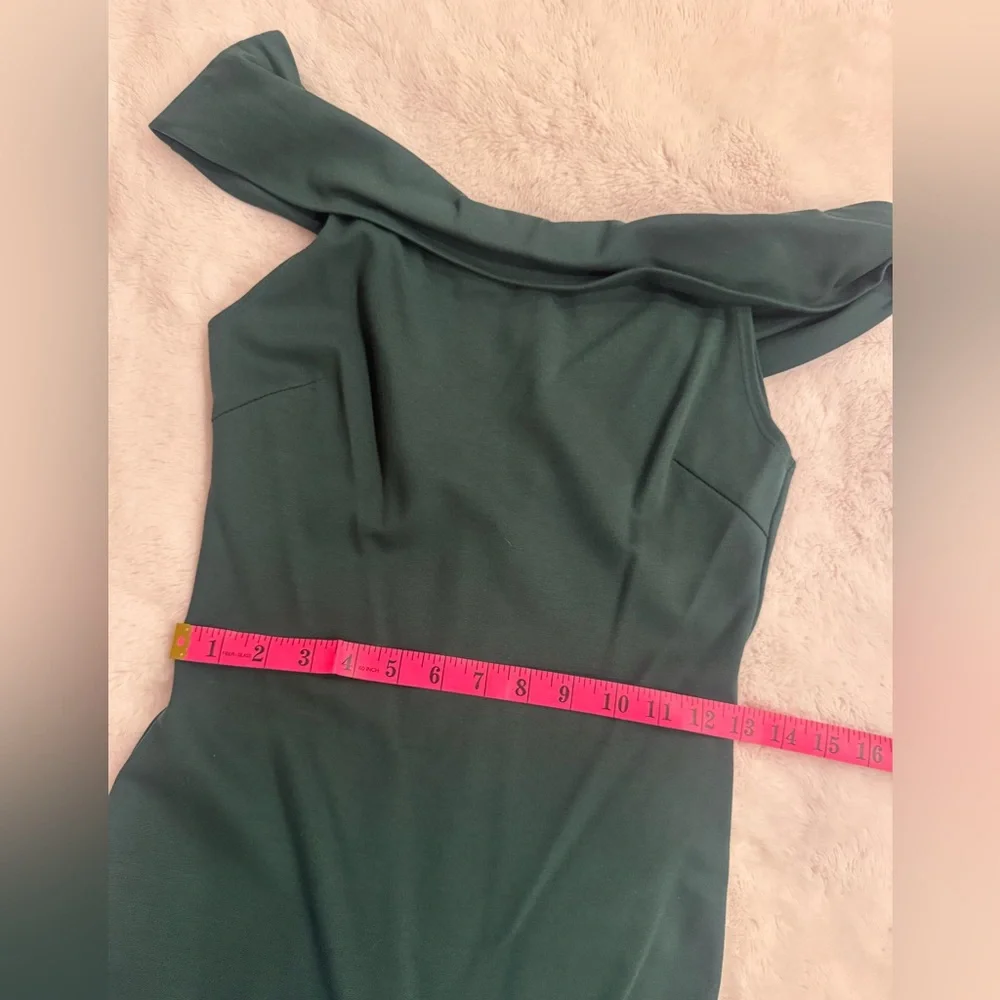 Chic Off-Shoulder Midi Dress in Teal - Picture 5 of 5